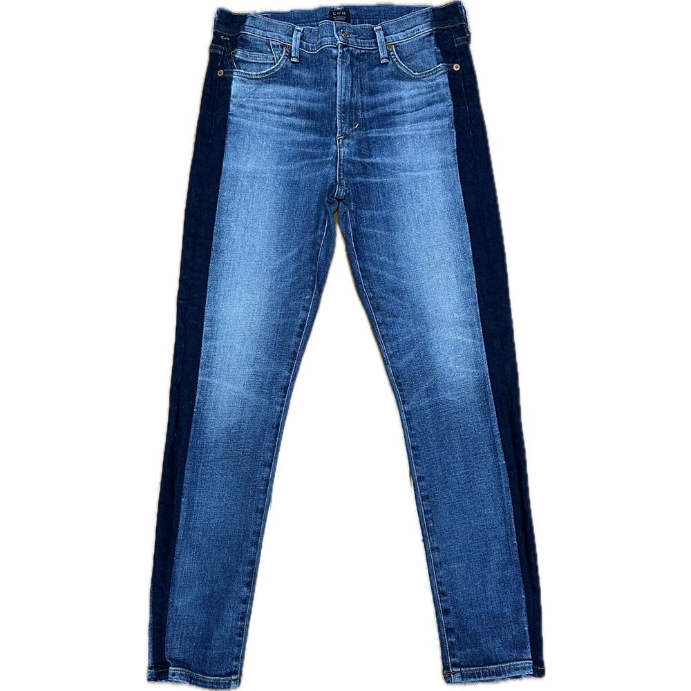 Citizens of Humanity Skinny Jeans Blue Dark Side Panel Stretch Denim Sz 27